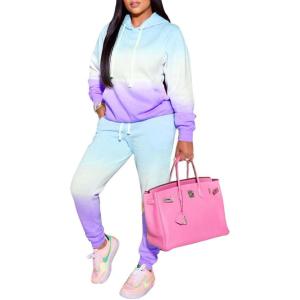 imagePINSV Sweatsuit Outfits For Women 2 Piece Set Casual Jogging Suits TracksuitsBlue Purple Gradient