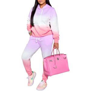 imagePINSV Sweatsuit Outfits For Women 2 Piece Set Casual Jogging Suits TracksuitsPurple Pink Gradient