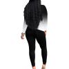 imagePINSV Womens Tracksuits 2 Piece Outfits Sweatsuit Long Sleeve Top Jogger Legging Pants SetsBlack Gradient