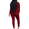 imagePINSV Womens Tracksuits 2 Piece Outfits Sweatsuit Long Sleeve Top Jogger Legging Pants SetsBurgundy