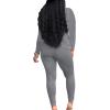 imagePINSV Womens Tracksuits 2 Piece Outfits Sweatsuit Long Sleeve Top Jogger Legging Pants SetsGrey