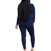 imagePINSV Womens Tracksuits 2 Piece Outfits Sweatsuit Long Sleeve Top Jogger Legging Pants SetsNavy Blue