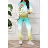 imagePINSV Sweatsuits Women 2 Piece Outfits Casual Jogging Suits Long Sleeve Hoodie Sweatpants Two Piece Tracksuits SetsBlue Green Gradient