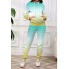 imagePINSV Sweatsuits Women 2 Piece Outfits Casual Jogging Suits Long Sleeve Hoodie Sweatpants Two Piece Tracksuits SetsBlue Green Gradient
