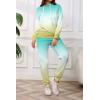 imagePINSV Sweatsuits Women 2 Piece Outfits Casual Jogging Suits Long Sleeve Hoodie Sweatpants Two Piece Tracksuits SetsBlue Green Gradient