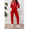 imagePINSV Sweatsuits Women 2 Piece Outfits Casual Jogging Suits Long Sleeve Hoodie Sweatpants Two Piece Tracksuits SetsBright Red