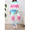 imagePINSV Sweatsuits Women 2 Piece Outfits Casual Jogging Suits Long Sleeve Hoodie Sweatpants Two Piece Tracksuits SetsPink Blue Gradient
