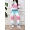 imagePINSV Sweatsuits Women 2 Piece Outfits Casual Jogging Suits Long Sleeve Hoodie Sweatpants Two Piece Tracksuits SetsPink Blue Gradient