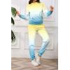 imagePINSV Sweatsuits Women 2 Piece Outfits Casual Jogging Suits Long Sleeve Hoodie Sweatpants Two Piece Tracksuits SetsYellow Blue Gradient