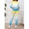 imagePINSV Sweatsuits Women 2 Piece Outfits Casual Jogging Suits Long Sleeve Hoodie Sweatpants Two Piece Tracksuits SetsYellow Blue Gradient