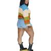 imagePINSV Womens Color Block Knit Sweaters Casual Crewneck Long Sleeve Loose Fit Pullover Sweater TopsBlue Green