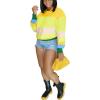imagePINSV Womens Color Block Knit Sweaters Casual Crewneck Long Sleeve Loose Fit Pullover Sweater TopsYellow Green