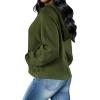 imagePINSV Women Quarter Zip Hoodie Sweatshirt Basic Long Sleeve Pullover Loose Fit Half Zipper SweatshirtsArmy Green