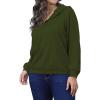 imagePINSV Women Quarter Zip Hoodie Sweatshirt Basic Long Sleeve Pullover Loose Fit Half Zipper SweatshirtsArmy Green