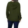imagePINSV Women Quarter Zip Hoodie Sweatshirt Basic Long Sleeve Pullover Loose Fit Half Zipper SweatshirtsArmy Green