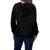 imagePINSV Women Quarter Zip Hoodie Sweatshirt Basic Long Sleeve Pullover Loose Fit Half Zipper SweatshirtsBlack