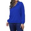 imagePINSV Women Quarter Zip Hoodie Sweatshirt Basic Long Sleeve Pullover Loose Fit Half Zipper SweatshirtsBlue