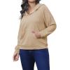 imagePINSV Women Quarter Zip Hoodie Sweatshirt Basic Long Sleeve Pullover Loose Fit Half Zipper SweatshirtsKhaki