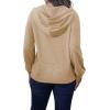 imagePINSV Women Quarter Zip Hoodie Sweatshirt Basic Long Sleeve Pullover Loose Fit Half Zipper SweatshirtsKhaki