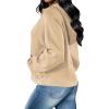 imagePINSV Women Quarter Zip Hoodie Sweatshirt Basic Long Sleeve Pullover Loose Fit Half Zipper SweatshirtsKhaki