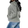 imagePINSV Women Quarter Zip Hoodie Sweatshirt Basic Long Sleeve Pullover Loose Fit Half Zipper SweatshirtsLight Gray