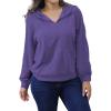 imagePINSV Women Quarter Zip Hoodie Sweatshirt Basic Long Sleeve Pullover Loose Fit Half Zipper SweatshirtsLight Purple