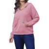 imagePINSV Women Quarter Zip Hoodie Sweatshirt Basic Long Sleeve Pullover Loose Fit Half Zipper SweatshirtsPink