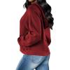 imagePINSV Women Quarter Zip Hoodie Sweatshirt Basic Long Sleeve Pullover Loose Fit Half Zipper SweatshirtsWine Red
