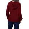 imagePINSV Women Quarter Zip Hoodie Sweatshirt Basic Long Sleeve Pullover Loose Fit Half Zipper SweatshirtsWine Red