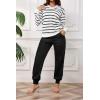 imagePINSV Sweat Suit For Women 2 Piece Set Jogger Outfits Lounge Sets Casual TracksuitBlack