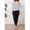 imagePINSV Sweat Suit For Women 2 Piece Set Jogger Outfits Lounge Sets Casual TracksuitBlack