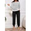 imagePINSV Sweat Suit For Women 2 Piece Set Jogger Outfits Lounge Sets Casual TracksuitBlack
