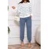 imagePINSV Sweat Suit For Women 2 Piece Set Jogger Outfits Lounge Sets Casual TracksuitBlue
