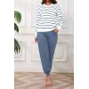 imagePINSV Sweat Suit For Women 2 Piece Set Jogger Outfits Lounge Sets Casual TracksuitBlue