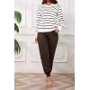 imagePINSV Sweat Suit For Women 2 Piece Set Jogger Outfits Lounge Sets Casual TracksuitBrown