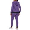 imagePINSV Two Piece Outfits For Women Long Sleeve Zip Up Hoodie Jacket Sweatsuits Jogging Suits Casual Tracksuit Sets Purple XL