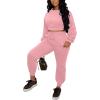 imagePINSV Women 2 Piece Outfits Sweatsuits Sets Long Sleeve Crop Top Jogger Sweatpants Tracksuits Casual SetPink