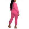 imagePINSV Women 2 Piece Outfits Sweatsuits Sets Long Sleeve Crop Top Jogger Sweatpants Tracksuits Casual SetRose Red