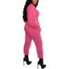 imagePINSV Women 2 Piece Outfits Sweatsuits Sets Long Sleeve Crop Top Jogger Sweatpants Tracksuits Casual SetRose Red