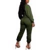 imagePINSV Women 2 Piece Outfits Sweatsuits Sets Long Sleeve Crop Top Jogger Sweatpants Tracksuits Casual SetZ641 Army Green