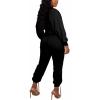 imagePINSV Women 2 Piece Outfits Sweatsuits Sets Long Sleeve Crop Top Jogger Sweatpants Tracksuits Casual SetZ641 Black