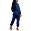 imagePINSV Women 2 Piece Outfits Sweatsuits Sets Long Sleeve Crop Top Jogger Sweatpants Tracksuits Casual SetZ641 Blue