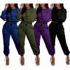 imagePINSV Women 2 Piece Outfits Sweatsuits Sets Long Sleeve Crop Top Jogger Sweatpants Tracksuits Casual SetZ641 Blue