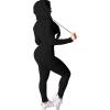 imagePINSV Women Two Piece Outfits Workout Sets Bodycon Tracksuit Long Sleeve Zip Up Hoodie Jacket Jogger Matching Sweat Pants SetBlack
