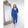 imagePINSV Women Two Piece Outfits Workout Sets Bodycon Tracksuit Long Sleeve Zip Up Hoodie Jacket Jogger Matching Sweat Pants SetBlue