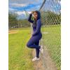 imagePINSV Women Two Piece Outfits Workout Sets Bodycon Tracksuit Long Sleeve Zip Up Hoodie Jacket Jogger Matching Sweat Pants SetDark Blue
