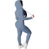 imagePINSV Women Two Piece Outfits Workout Sets Bodycon Tracksuit Long Sleeve Zip Up Hoodie Jacket Jogger Matching Sweat Pants SetGrey Blue
