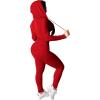 imagePINSV Women Two Piece Outfits Workout Sets Bodycon Tracksuit Long Sleeve Zip Up Hoodie Jacket Jogger Matching Sweat Pants SetRed