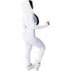 imagePINSV Women Two Piece Outfits Workout Sets Bodycon Tracksuit Long Sleeve Zip Up Hoodie Jacket Jogger Matching Sweat Pants SetWhite