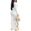 imagePINSV Womens Bodycon Maxi Dress Basic Scoop Neck Long Sleeve Casual Long wrap Maxi Dresses for WomenWhite